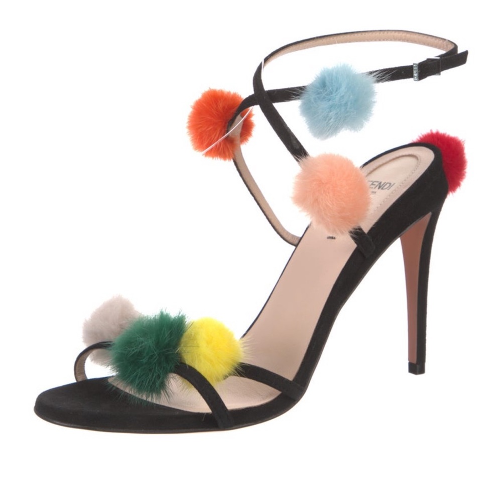 Fendi Pom Pom sandals